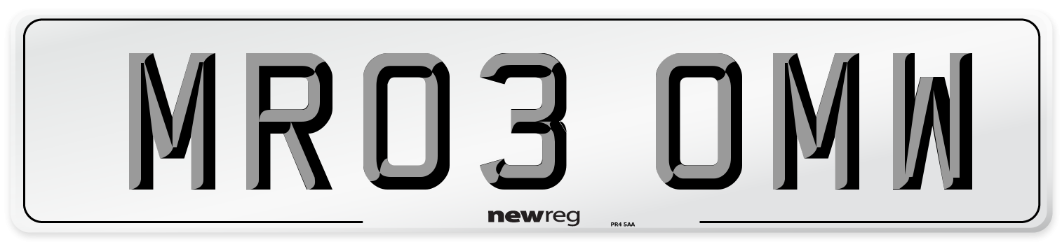 MR03 OMW Number Plate from New Reg